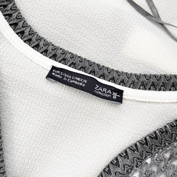 Zara WB Collection Gray Layered Textured Tank Top Size Small - Picture 10 of 13